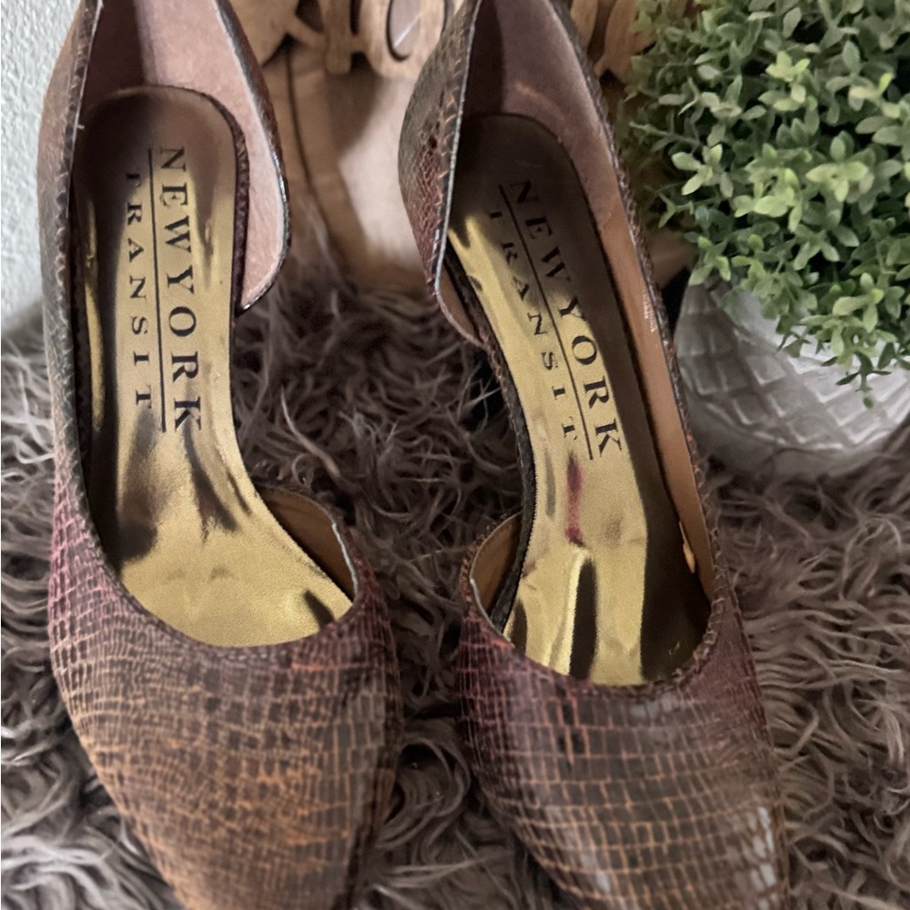 New York Transit Snakeskin Patterned Heels